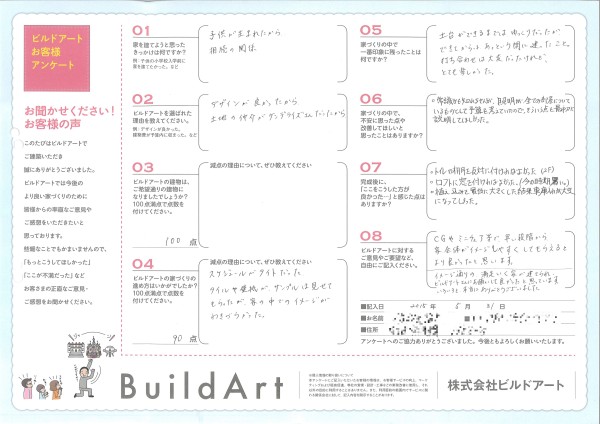 町田市 S様邸 お客様アンケート 神奈川 横浜 相模原エリアの注文住宅ならビルドアート